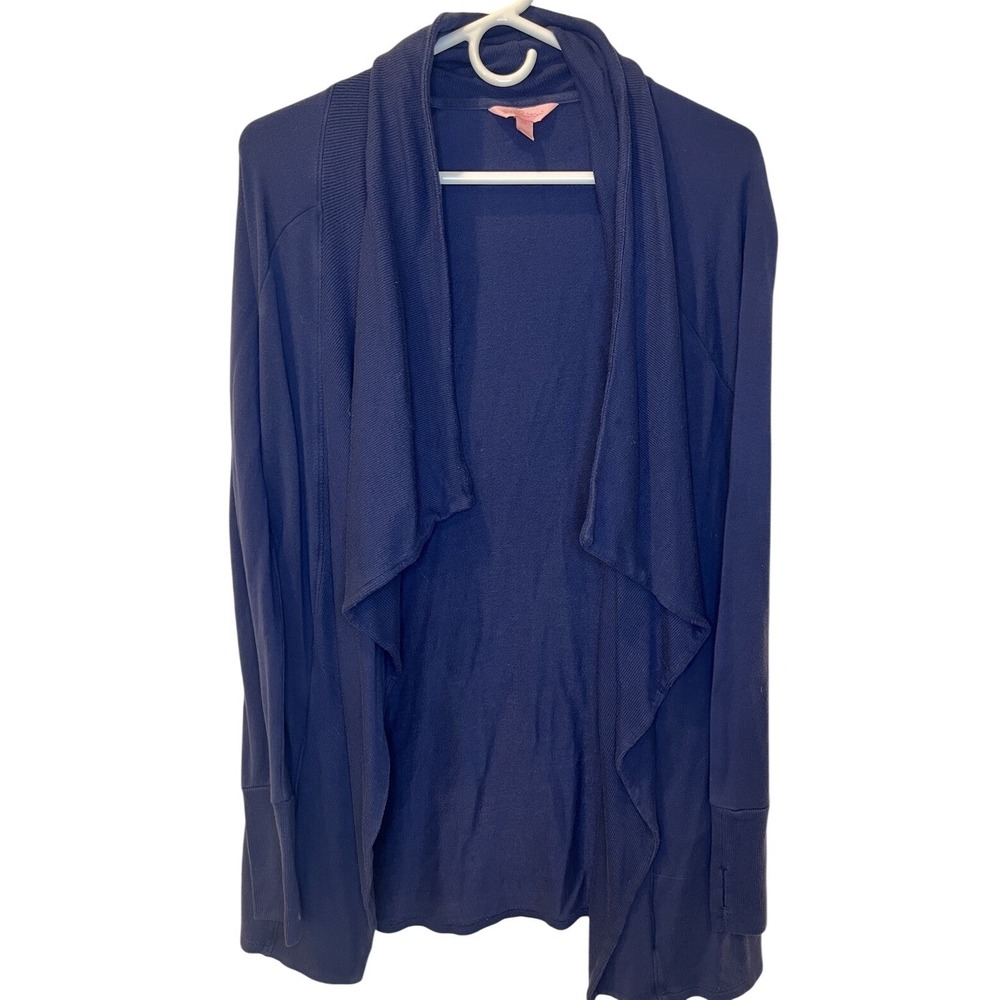 Lilly Pulitzer Carmela Open Front Cardigan Womens XS Blue Draped Resort Light